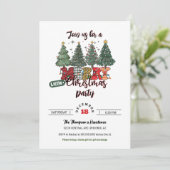 Niedlicher Weihnachtsbaum Kleines fröhliches Party Einladung (Stehend Vorderseite)