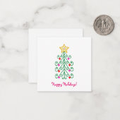 Niedlicher Weihnachtsbaum Mini Mitteilungskarte (Vorderseite/Rückseite Beispiel)