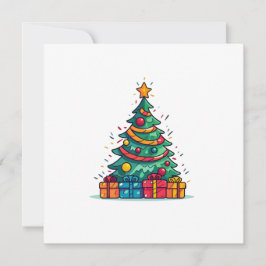 Niedlicher Weihnachtsbaum mit Geschenken Feiertagskarte