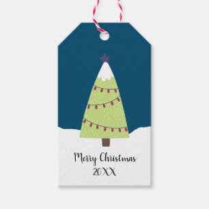 Niedlicher Weihnachtsbaum mit Märchenleuchten, anp Geschenkanhänger