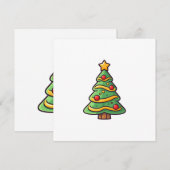 Niedlicher Weihnachtsbaum mit Ornamenten Feiertagskarte (Vorne/Hinten)