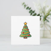 Niedlicher Weihnachtsbaum mit Ornamenten Feiertagskarte (Stehend Vorderseite)
