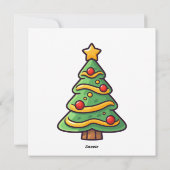 Niedlicher Weihnachtsbaum mit Ornamenten Feiertagskarte (Rückseite)