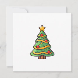 Niedlicher Weihnachtsbaum mit Ornamenten Feiertagskarte