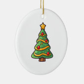 Niedlicher Weihnachtsbaum mit Ornamenten Keramik Ornament (Rechts)