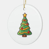 Niedlicher Weihnachtsbaum mit Ornamenten Keramik Ornament (Links)
