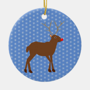 Niedlicher Weihnachtsbaum mit Roter Nase Keramik Ornament