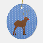 Niedlicher Weihnachtsbaum mit Roter Nase Keramik Ornament (Links)