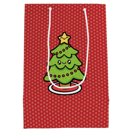 Niedlicher Weihnachtsbaum Mittlere Geschenktüte (Rückseite)