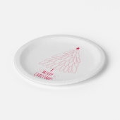 Niedlicher Weihnachtsbaum Pappteller (Schrägansicht)