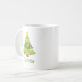 Niedlicher Weihnachtsbaum Personalisierte Weihnach Kaffeetasse (Vorderseite Links)