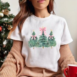 Niedlicher Weihnachtsbaum Pink Preppy Coquette mäd T-Shirt