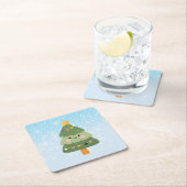 Niedlicher Weihnachtsbaum Rechteckiger Pappuntersetzer (Vor Ort)