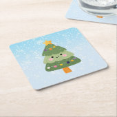 Niedlicher Weihnachtsbaum Rechteckiger Pappuntersetzer (angewinkelt)