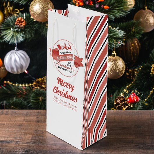 Niedlicher Weihnachtsbaum Red Custom Geschenktüte Für Weinflaschen