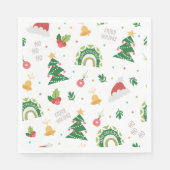 Niedlicher Weihnachtsbaum Regenbogen Serviette (Vorderseite)