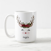 Niedlicher Weihnachtsbaum Reindeer Rote Flora Kaffeetasse (Links)