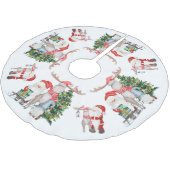 Niedlicher Weihnachtsbaum Rentier und Gnome Polyester Weihnachtsbaumdecke (Schrägansicht)