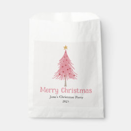 Niedlicher Weihnachtsbaum Rosa Party Geschenktütchen
