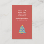 Niedlicher Weihnachtsbaum rot Vertikal Visitenkarte (Rückseite)