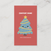 Niedlicher Weihnachtsbaum rot Vertikal Visitenkarte (Vorderseite)
