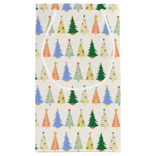 Niedlicher Weihnachtsbaum Rote Grüne Familie Perso Kleine Geschenktüte (Rückseite)