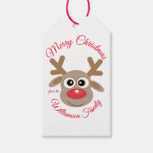 Niedlicher Weihnachtsbaum Roter Skriptname Weiß Geschenkanhänger (Vorderseite)