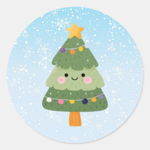 Niedlicher Weihnachtsbaum Runder Aufkleber