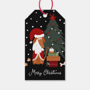 Niedlicher Weihnachtsbaum Santa Paws Dog & Present Geschenkanhänger