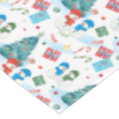 Niedlicher Weihnachtsbaum, Schneemann, Geschenke,  Tischdecke (Schrägansicht)