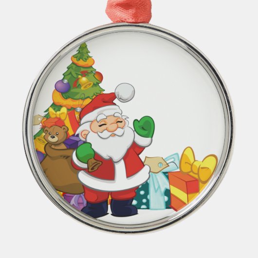 Niedlicher Weihnachtsbaum Silbernes Ornament (Vorne)