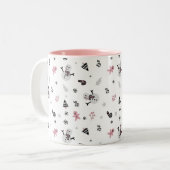 Niedlicher Weihnachtsbaum Snowman Candy Cane Patte Zweifarbige Tasse (Vorderseite Links)