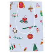 Niedlicher Weihnachtsbaum Snowman Schneeflocken Sc Mittlere Geschenktüte (Vorderseite)