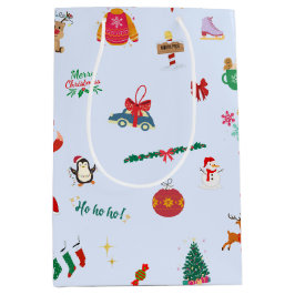 Niedlicher Weihnachtsbaum Snowman Schneeflocken Sc Mittlere Geschenktüte