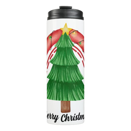 Niedlicher Weihnachtsbaum Thermal Tumbler Thermosbecher (Vorderseite)