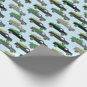 Niedlicher Weihnachtsbaum Trucks Bäume Retro Xmas  Geschenkpapier (Ecke)