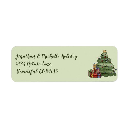 Niedlicher Weihnachtsbaum und Feiertagsadresse (Vorne)