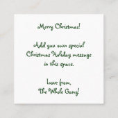 Niedlicher Weihnachtsbaum und Hunde mit Knochen Quadratische Visitenkarte (Rückseite)