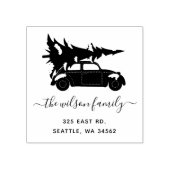 Niedlicher Weihnachtsbaum Vintage Rücksendeadresse Gummistempel (Prägung)