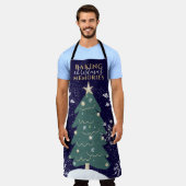 Niedlicher Weihnachtsbaum Zitat Schneeflocken blau Schürze (Getragen)