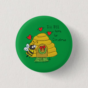 Niedlicher Weihnachtsbäume Funny Holiday Cartoon Button