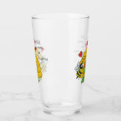 Niedlicher Weihnachtsbäume Funny Holiday Cartoon Glas (Links)