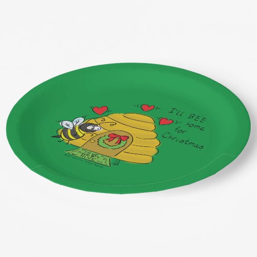 Niedlicher Weihnachtsbäume Funny Holiday Cartoon Pappteller (Schrägansicht)