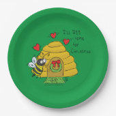 Niedlicher Weihnachtsbäume Funny Holiday Cartoon Pappteller (Vorderseite)