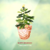 Niedlicher Weihnachtsbaumkorb im Winter Fensteraufkleber (Blatt 3)