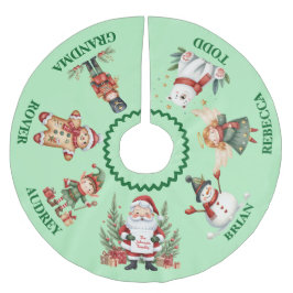 Niedlicher Weihnachtsbaumrock mit Namen Polyester Weihnachtsbaumdecke