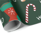 Niedlicher Weihnachtsbaumschneemann und Hund Geschenkpapier (Rolleneckpunkt)