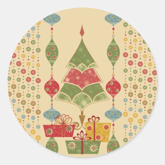 Niedlicher Weihnachtsbaumvorführungen Runder Aufkleber (Vorderseite)