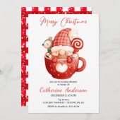 Niedlicher Weihnachtsblitz in einer Tasse Babydusc Einladung (Vorne/Hinten)