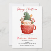 Niedlicher Weihnachtsblitz in einer Tasse Babydusc Einladung (Vorderseite)